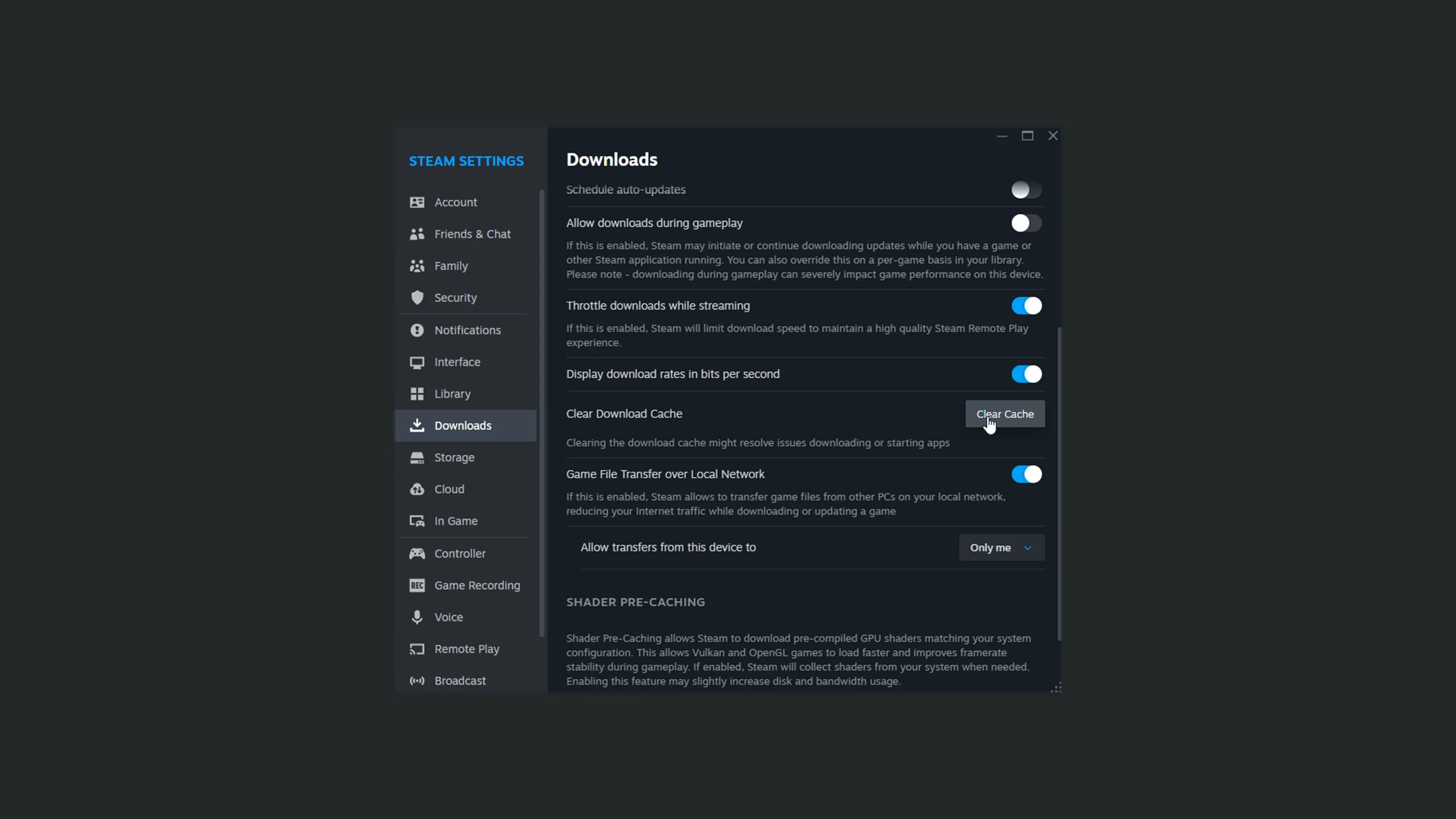 Clear Download Cache
