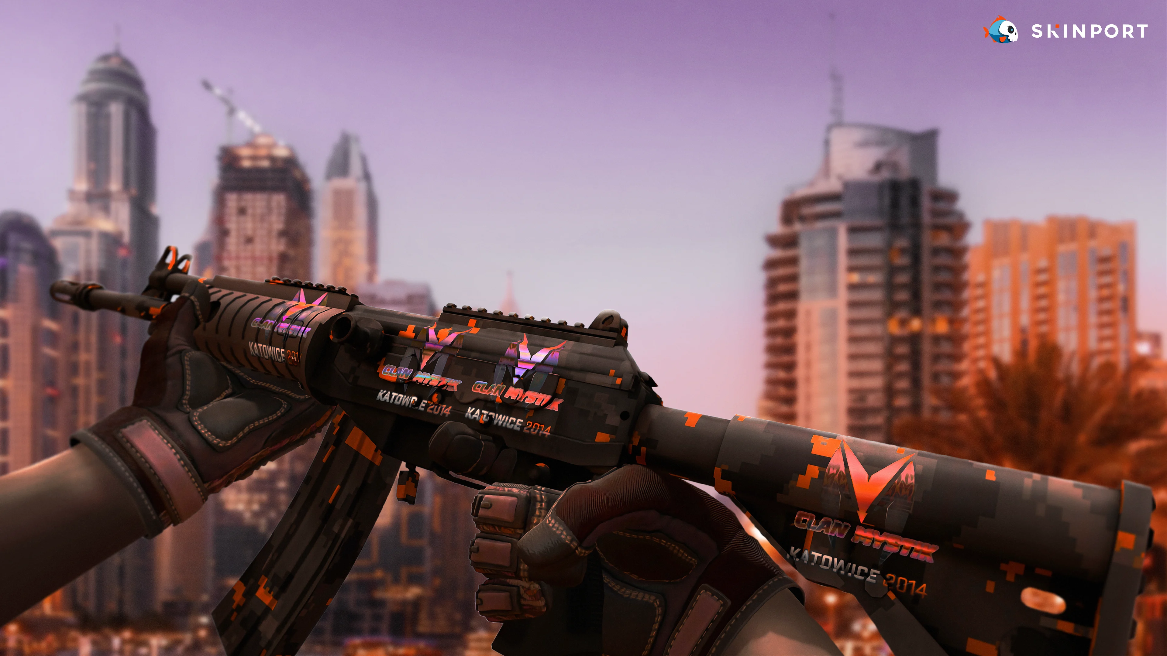 CS:GO Wallpaper - Galil AR | Orange DDPAT (Clan Mystik)